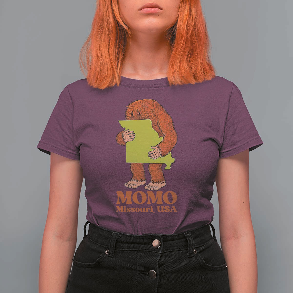 Missouri Cryptid Local Legend T Shirt For Women Momo The Monster Lover Graphic