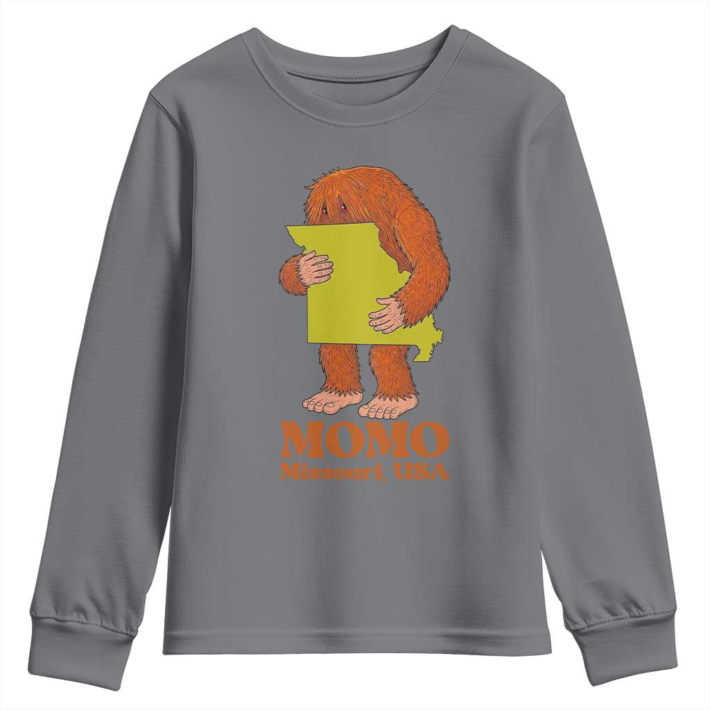 Missouri Cryptid Local Legend Youth Sweatshirt Momo The Monster Lover Graphic