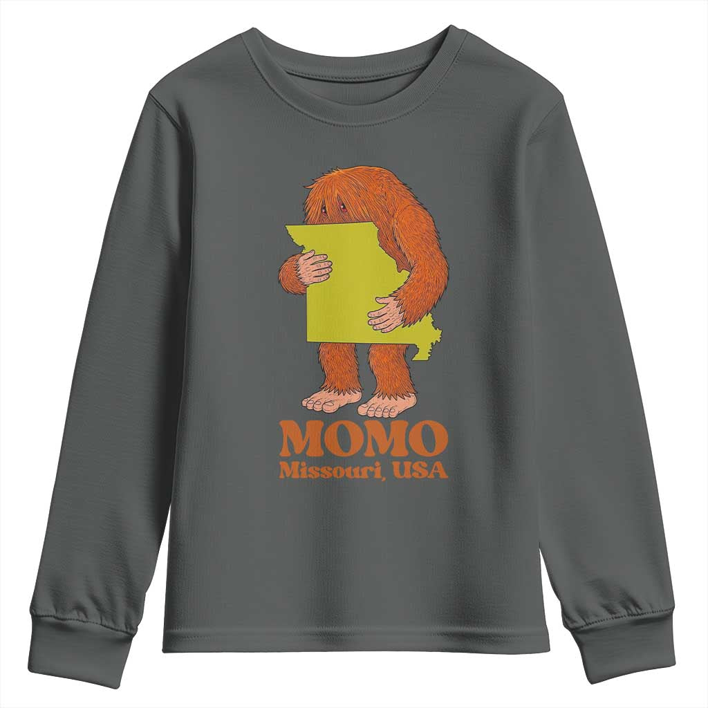 Missouri Cryptid Local Legend Youth Sweatshirt Momo The Monster Lover Graphic