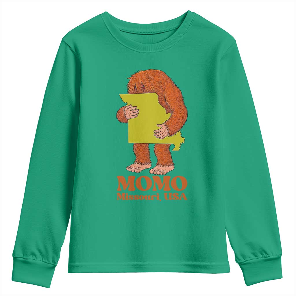 Missouri Cryptid Local Legend Youth Sweatshirt Momo The Monster Lover Graphic