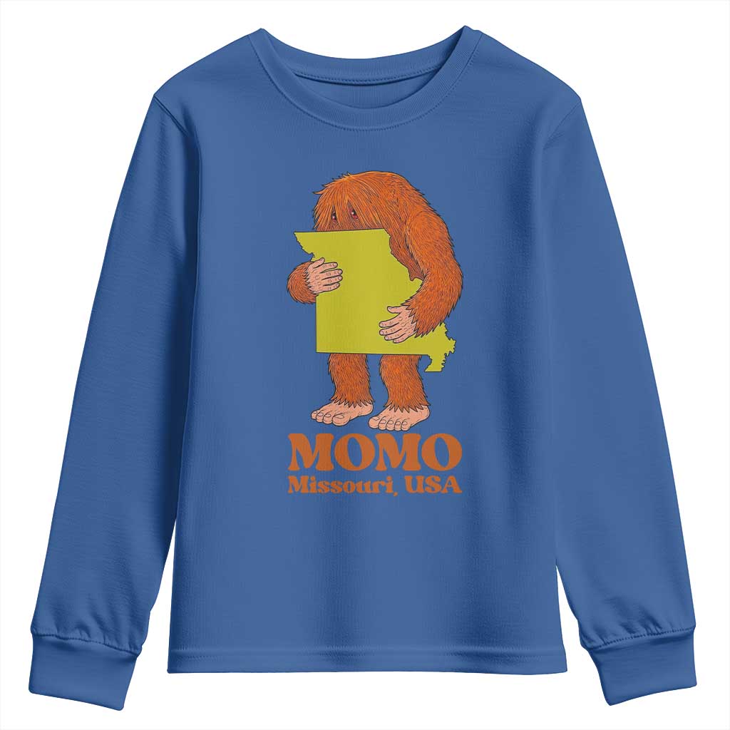 Missouri Cryptid Local Legend Youth Sweatshirt Momo The Monster Lover Graphic