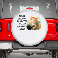 Cat Coffee Lover Spare Tire Cover Now I Wake Up Sip Coffee And Do Whatever I Want - Wonder Print Shop