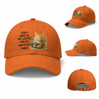 Cat Coffee Lover Baseball Cap Now I Wake Up Sip Coffee And Do Whatever I Want