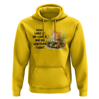 Cat Coffee Lover Hoodie Now I Wake Up Sip Coffee And Do Whatever I Want - Wonder Print Shop