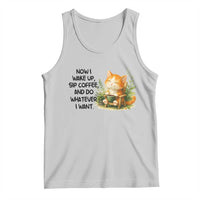 Cat Coffee Lover Tank Top Now I Wake Up Sip Coffee And Do Whatever I Want - Wonder Print Shop
