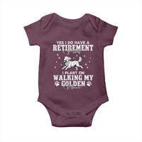 Dog Lover Baby Onesie I Plan On Walking My Golden Retriever Retirement - Wonder Print Shop