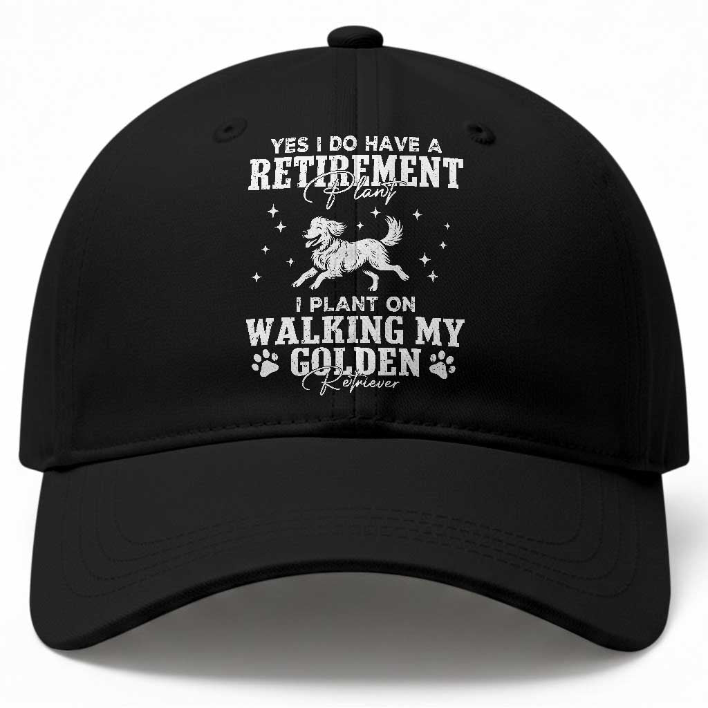 Dog Lover Baseball Cap I Plan On Walking My Golden Retriever Retirement