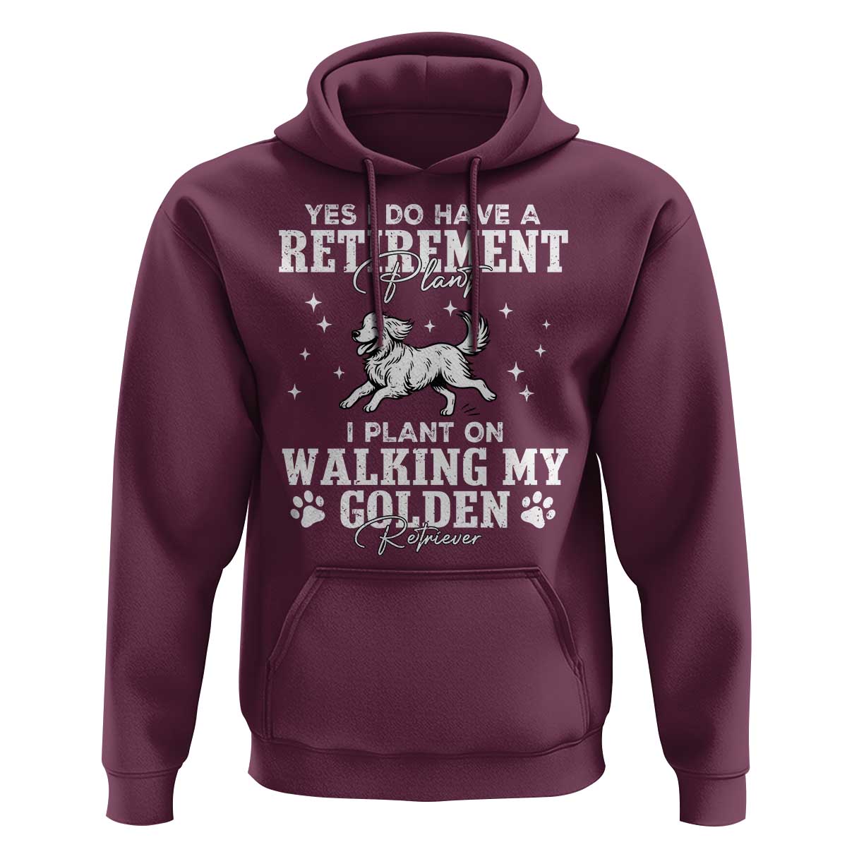 Dog Lover Hoodie I Plan On Walking My Golden Retriever Retirement - Wonder Print Shop