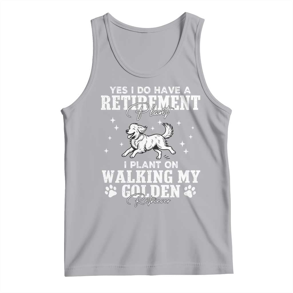 Dog Lover Tank Top I Plan On Walking My Golden Retriever Retirement - Wonder Print Shop