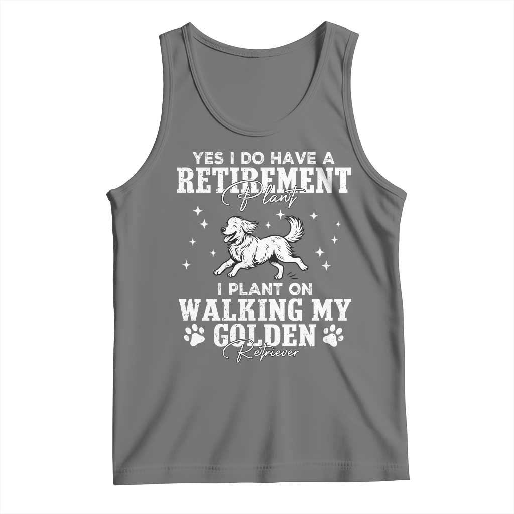 Dog Lover Tank Top I Plan On Walking My Golden Retriever Retirement - Wonder Print Shop
