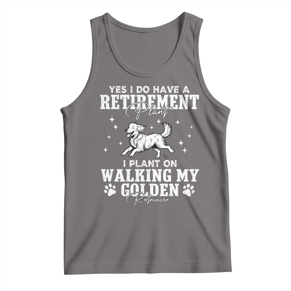 Dog Lover Tank Top I Plan On Walking My Golden Retriever Retirement - Wonder Print Shop