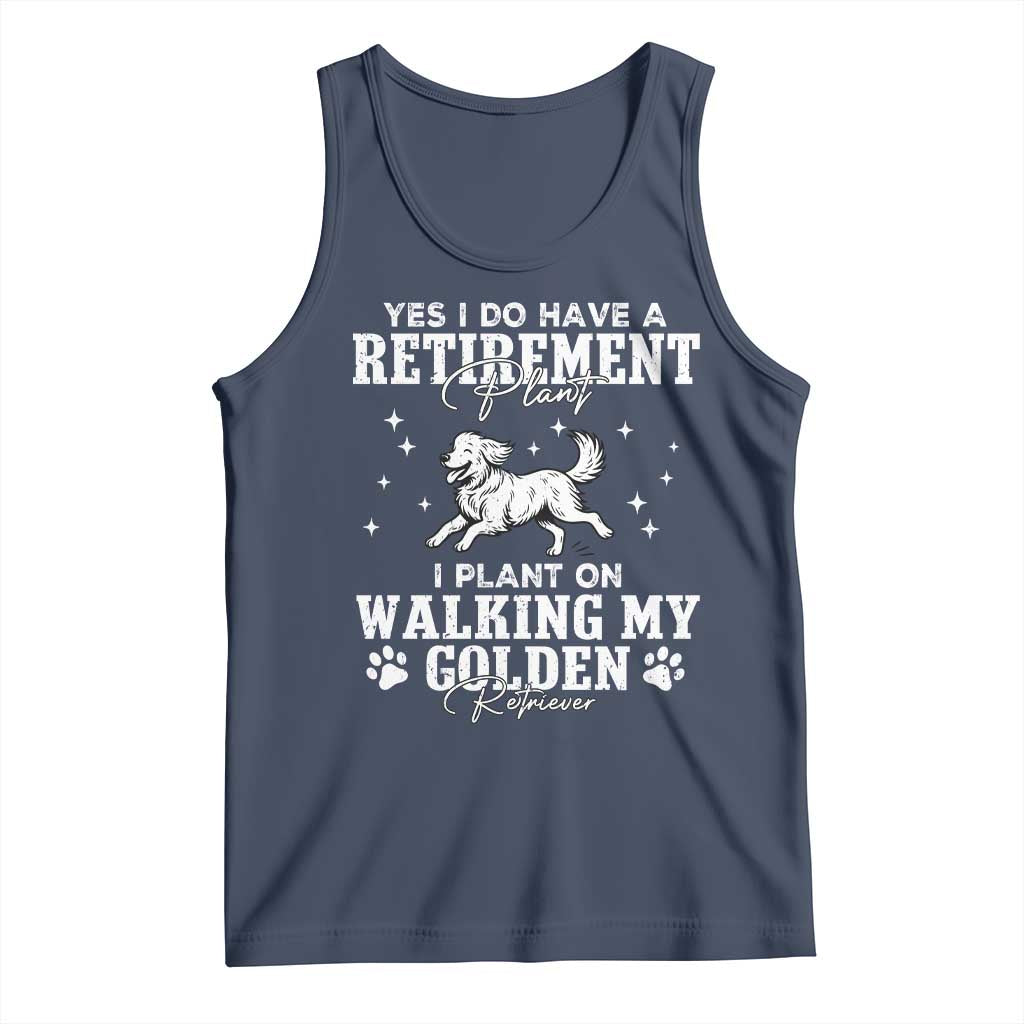 Dog Lover Tank Top I Plan On Walking My Golden Retriever Retirement - Wonder Print Shop