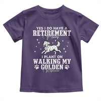 Dog Lover Toddler T Shirt I Plan On Walking My Golden Retriever Retirement - Wonder Print Shop