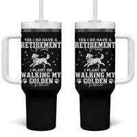 Dog Lover Tumbler With Handle I Plan On Walking My Golden Retriever Retirement