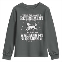 Dog Lover Youth Sweatshirt I Plan On Walking My Golden Retriever Retirement - Wonder Print Shop