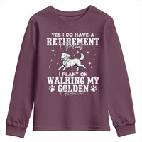 Dog Lover Youth Sweatshirt I Plan On Walking My Golden Retriever Retirement - Wonder Print Shop