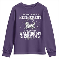 Dog Lover Youth Sweatshirt I Plan On Walking My Golden Retriever Retirement - Wonder Print Shop