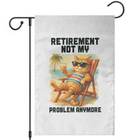 Funny Retirement Cat Garden Flag Retired Not My Problem Anymore Chill Beach Vibes - Wonder Print Shop