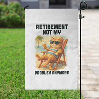 Funny Retirement Cat Garden Flag Retired Not My Problem Anymore Chill Beach Vibes - Wonder Print Shop
