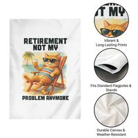 Funny Retirement Cat Garden Flag Retired Not My Problem Anymore Chill Beach Vibes - Wonder Print Shop