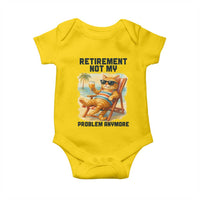 Funny Retirement Cat Baby Onesie Retired Not My Problem Anymore Chill Beach Vibes - Wonder Print Shop