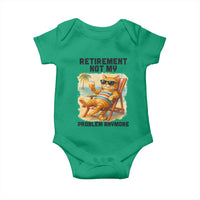 Funny Retirement Cat Baby Onesie Retired Not My Problem Anymore Chill Beach Vibes - Wonder Print Shop