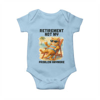 Funny Retirement Cat Baby Onesie Retired Not My Problem Anymore Chill Beach Vibes - Wonder Print Shop