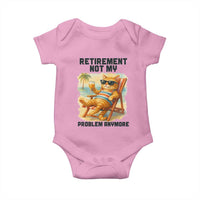 Funny Retirement Cat Baby Onesie Retired Not My Problem Anymore Chill Beach Vibes - Wonder Print Shop