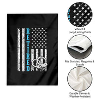 Funny Retired Police Officer Garden Flag Patriotic Flag With Handcuffs - Wonder Print Shop