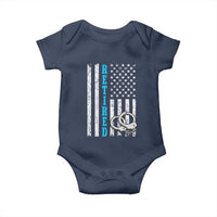 Funny Retired Police Officer Baby Onesie Patriotic Flag With Handcuffs - Wonder Print Shop