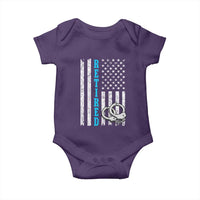 Funny Retired Police Officer Baby Onesie Patriotic Flag With Handcuffs - Wonder Print Shop