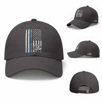 Funny Retired Police Officer Baseball Cap Patriotic Flag With Handcuffs