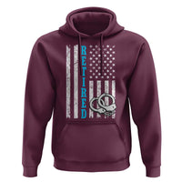 Funny Retired Police Officer Hoodie Patriotic Flag With Handcuffs - Wonder Print Shop