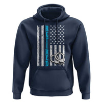 Funny Retired Police Officer Hoodie Patriotic Flag With Handcuffs - Wonder Print Shop