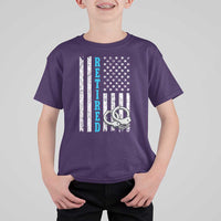 Funny Retired Police Officer T Shirt For Kid Patriotic Flag With Handcuffs - Wonder Print Shop