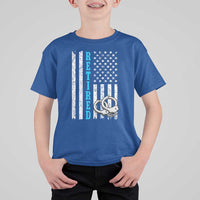 Funny Retired Police Officer T Shirt For Kid Patriotic Flag With Handcuffs - Wonder Print Shop