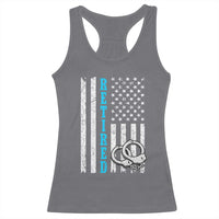 Funny Retired Police Officer Racerback Tank Top Patriotic Flag With Handcuffs - Wonder Print Shop