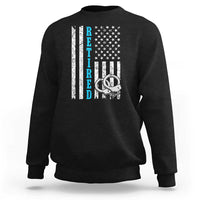 Funny Retired Police Officer Sweatshirt Patriotic Flag With Handcuffs - Wonder Print Shop