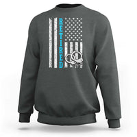 Funny Retired Police Officer Sweatshirt Patriotic Flag With Handcuffs - Wonder Print Shop