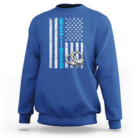 Funny Retired Police Officer Sweatshirt Patriotic Flag With Handcuffs - Wonder Print Shop