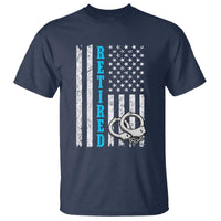 Funny Retired Police Officer T Shirt Patriotic Flag With Handcuffs - Wonder Print Shop