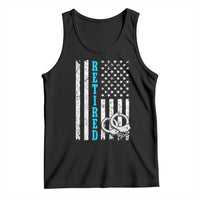 Funny Retired Police Officer Tank Top Patriotic Flag With Handcuffs - Wonder Print Shop