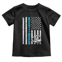 Funny Retired Police Officer Toddler T Shirt Patriotic Flag With Handcuffs - Wonder Print Shop