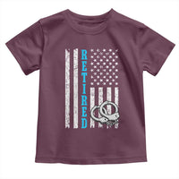 Funny Retired Police Officer Toddler T Shirt Patriotic Flag With Handcuffs - Wonder Print Shop