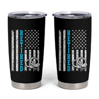 Funny Retired Police Officer Tumbler Cup Patriotic Flag With Handcuffs