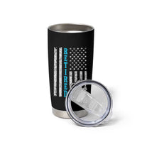 Funny Retired Police Officer Tumbler Cup Patriotic Flag With Handcuffs