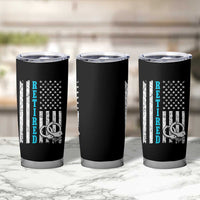 Funny Retired Police Officer Tumbler Cup Patriotic Flag With Handcuffs
