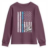 Funny Retired Police Officer Youth Sweatshirt Patriotic Flag With Handcuffs - Wonder Print Shop