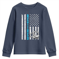 Funny Retired Police Officer Youth Sweatshirt Patriotic Flag With Handcuffs - Wonder Print Shop