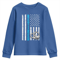 Funny Retired Police Officer Youth Sweatshirt Patriotic Flag With Handcuffs - Wonder Print Shop